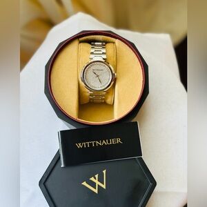 Wittnauer Silver Watch with Crystal Accents